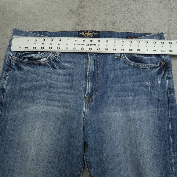 Lucky Brand Jeans Mens 38x32 Blue 361 Vintage Straight Stretch Denim Distressed - Picture 14 of 16